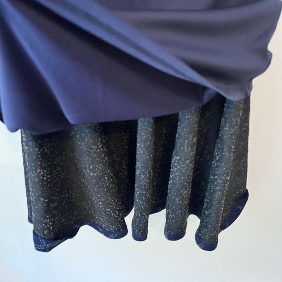 NEW! Eliza J Windowpane Cotton Blend Fit-& Flare Navy blue Dress, size 6 - Picture 9 of 14